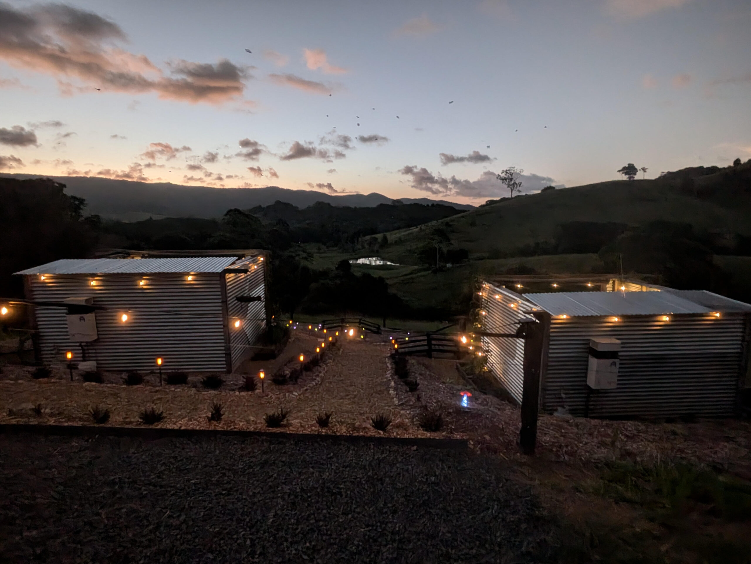 Private Kin Kin Spring Bathhouses at dusk